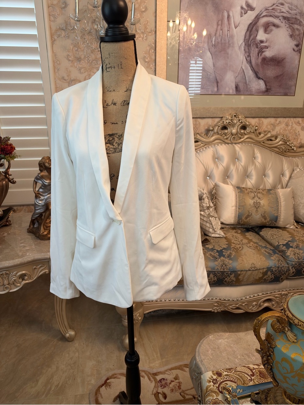 Guess White Single-Button Tailored Women's Blazer